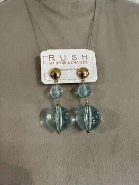 Translucent Blue Orb Drop Earrings RUSH by Denis & Charles